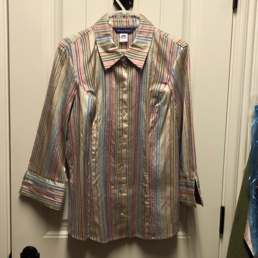 Austin Reed silk stripe blouse